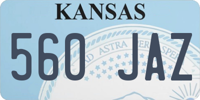 KS license plate 560JAZ