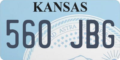 KS license plate 560JBG