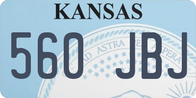KS license plate 560JBJ