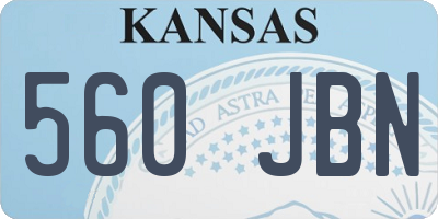 KS license plate 560JBN