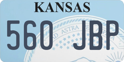 KS license plate 560JBP