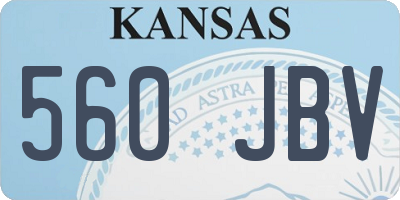KS license plate 560JBV