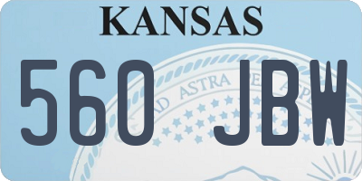 KS license plate 560JBW