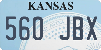 KS license plate 560JBX