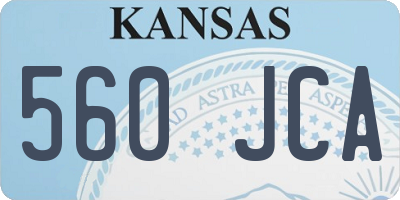 KS license plate 560JCA