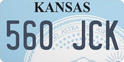 KS license plate 560JCK