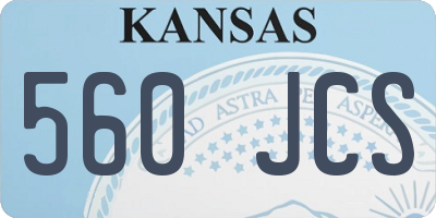 KS license plate 560JCS