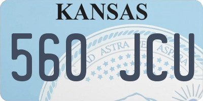 KS license plate 560JCU