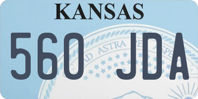 KS license plate 560JDA