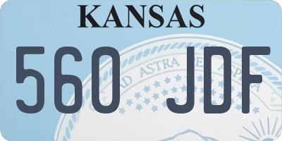 KS license plate 560JDF