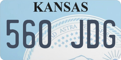 KS license plate 560JDG