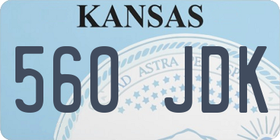 KS license plate 560JDK
