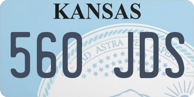 KS license plate 560JDS
