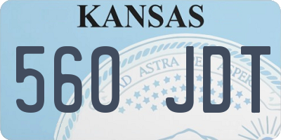 KS license plate 560JDT