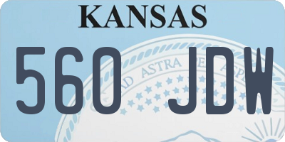 KS license plate 560JDW