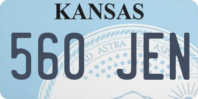 KS license plate 560JEN