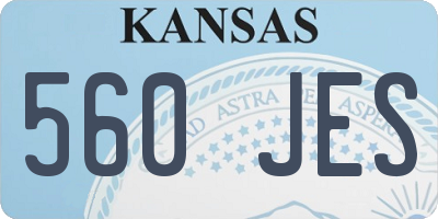 KS license plate 560JES