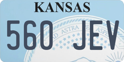 KS license plate 560JEV