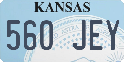 KS license plate 560JEY