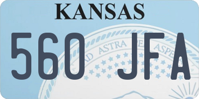 KS license plate 560JFA