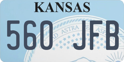 KS license plate 560JFB