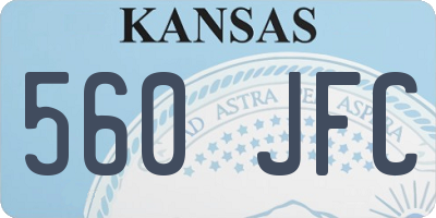 KS license plate 560JFC