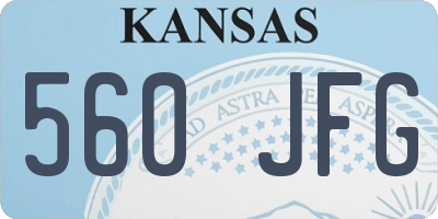 KS license plate 560JFG