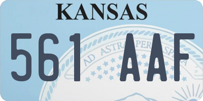 KS license plate 561AAF