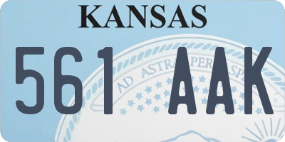 KS license plate 561AAK