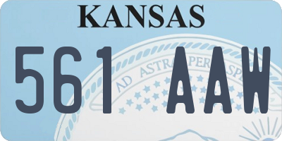 KS license plate 561AAW