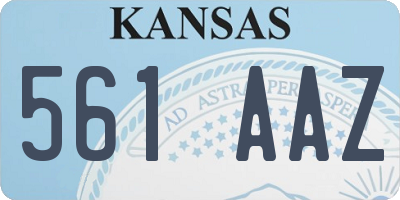 KS license plate 561AAZ