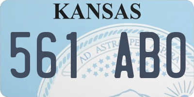 KS license plate 561ABO