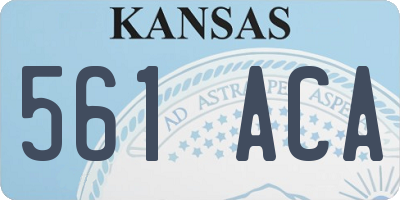 KS license plate 561ACA