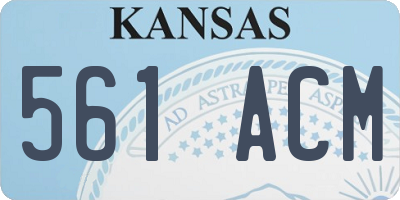 KS license plate 561ACM