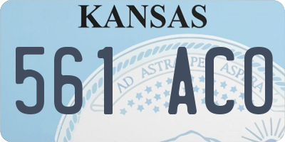 KS license plate 561ACO