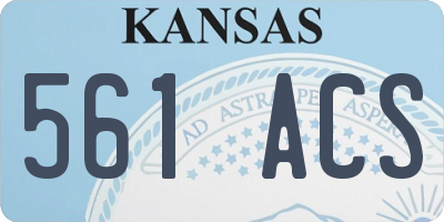 KS license plate 561ACS