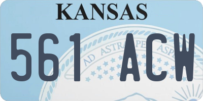 KS license plate 561ACW