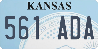 KS license plate 561ADA