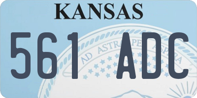 KS license plate 561ADC