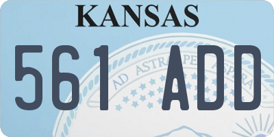 KS license plate 561ADD