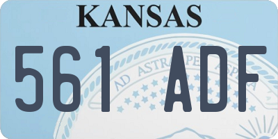 KS license plate 561ADF