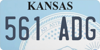 KS license plate 561ADG