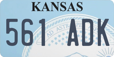 KS license plate 561ADK