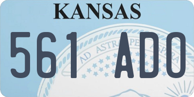 KS license plate 561ADO