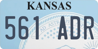 KS license plate 561ADR