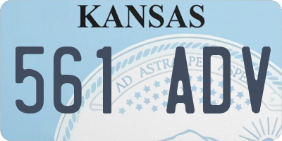 KS license plate 561ADV