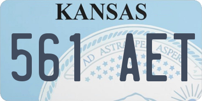 KS license plate 561AET
