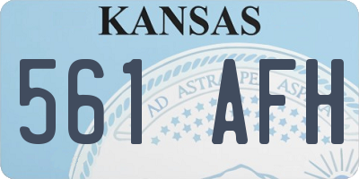 KS license plate 561AFH