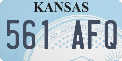 KS license plate 561AFQ