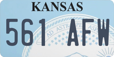 KS license plate 561AFW